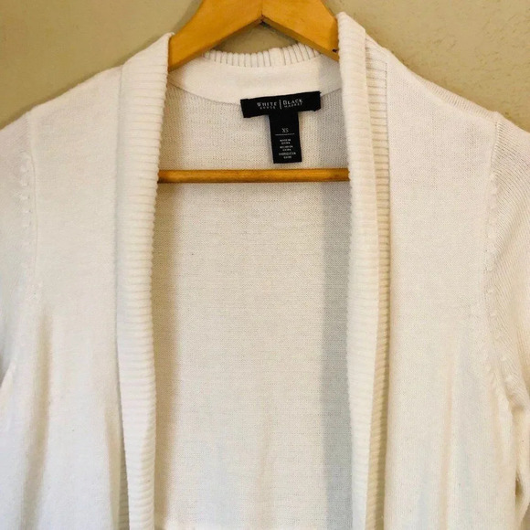 White House Black Market XS Open Cardigan Long Split Back Classy Preppy - Picture 3 of 10